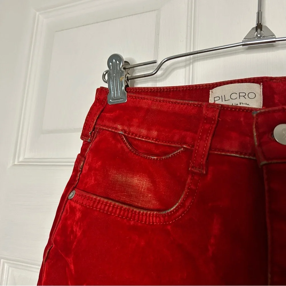 Anthropologie Pilcro The Annie Flocked High-Rise Straight-Leg Jeans - Picture 7 of 16